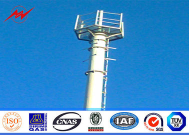 चीन Conical 90ft Galvanized Mono Pole Tower , Mobile Communication Tower Three Sections आपूर्तिकर्ता