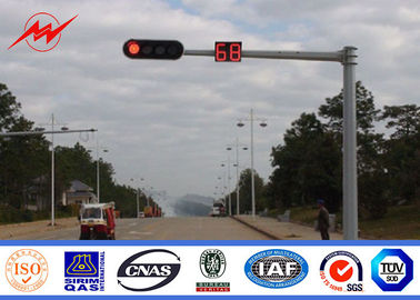 चीन Durable Double Arm / Single Arm Signal Traffic Light Pole LED Stop Lights Pole आपूर्तिकर्ता