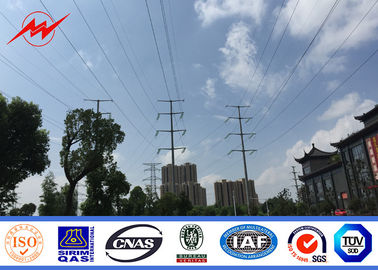 चीन 6mm Polygonal 60FT Electrical Utility Poles With Cross Arm Corrosion Resistance आपूर्तिकर्ता