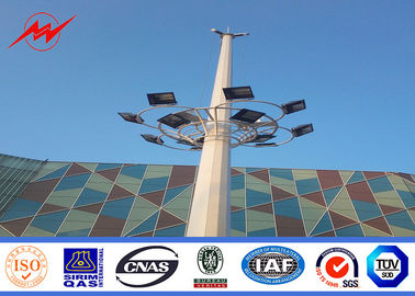 चीन Stadium Lighting 36.6 Meters Galvanized High Mast Light Pole With 600kg Raising System आपूर्तिकर्ता