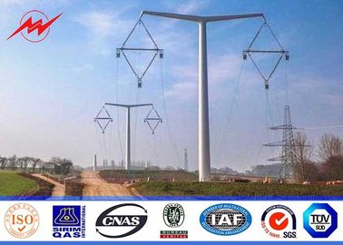 चीन Conical 12.2m 1280kg Load Steel Utility Pole For Power 65kv Distribution आपूर्तिकर्ता