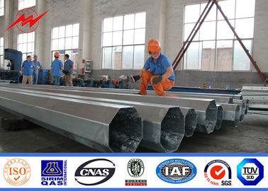 चीन 11.8M 500 Kgf 8 Sides Galvanized Steel Pole Bitumen Surface 4mm Thickness आपूर्तिकर्ता