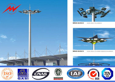 चीन highway / Football Stadium High Mast Light Pole 30m Height 12mm Thickness आपूर्तिकर्ता