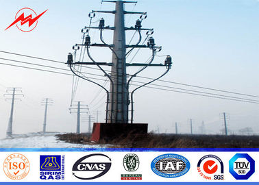 चीन 14m Octagonal Steel Power Distribution Poles Galvanized Bitumen AWS D1.1 For Transmission Overline आपूर्तिकर्ता