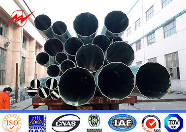 चीन विद्युत सहायक उपकरण के साथ सीधे / तन्यता गर्म डुबकी जस्ती स्टील 10 मीटर अष्टकोणीय धातु ध्रुव आपूर्तिकर्ता