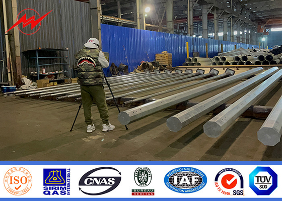 चीन 40 फुट स्टील पावर पोल Nea मानक 500kg धातु उपयोगिता आपूर्तिकर्ता