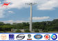 Conical 90ft Galvanized Mono Pole Tower , Mobile Communication Tower Three Sections आपूर्तिकर्ता