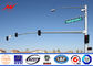 11M Height 6M  Length Durable Mast Arm Traffic Signals Pole With Anchor Bolts आपूर्तिकर्ता