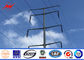 26.5M 5mm Steel Thickness Galvanized Steel Light Tension Electric Pole With Steel Channel Cross Arm आपूर्तिकर्ता