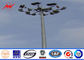 4 Sections 10mm 40M HDG High Mast Light Pole with 55 Lamps Wind Speed 30m/s आपूर्तिकर्ता