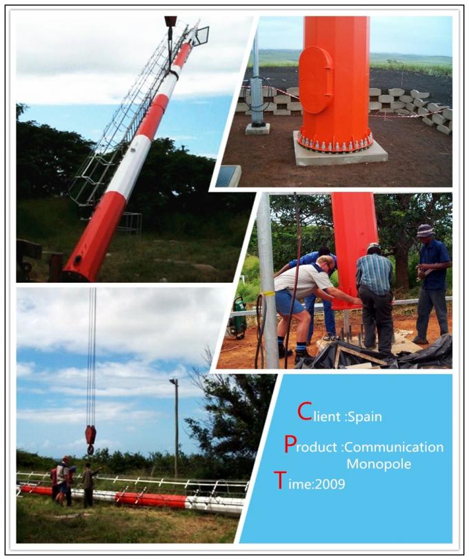 Hot Dip Galvanized Outdoor Lighting Pole For 69kv Transmission , 50ft 60ft 70ft 0