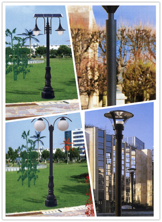 Solar Power System Street Light Poles With Single Arm 9m Height 1.8 Safety Factor 0