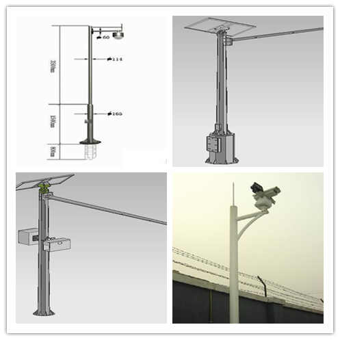 10m Galvanized Traffic Steel Light Poles With Durable / Single Arm , 600*600*20mm Baseplate 2