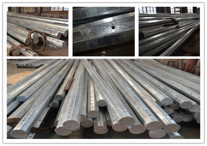 8m 5KN Galvanized Steel Pole / Galvanised Steel Poles For Power Distribution Line 1