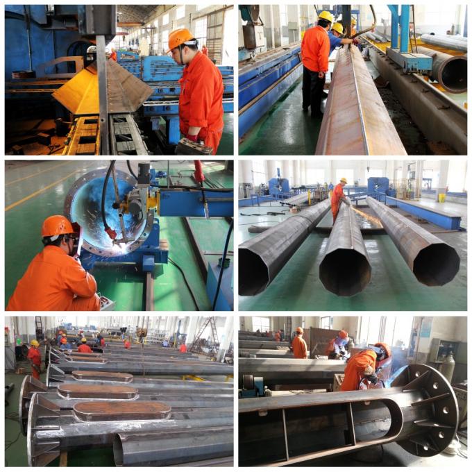 Outdoor Galvanized Steel Transmission Line Poles 15M 15 KN 355 Mpa Yield Strength 1