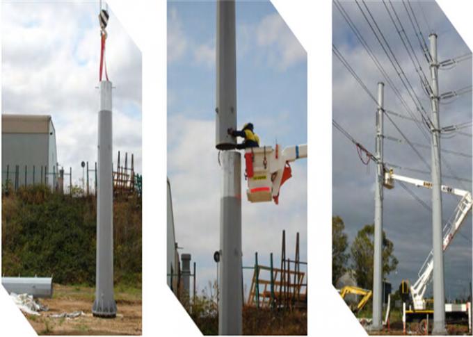 15M Tubular Galvanized  Steel Utility Power Electrical Pole Venezuela For 33KV Electrical Power Distribution 2