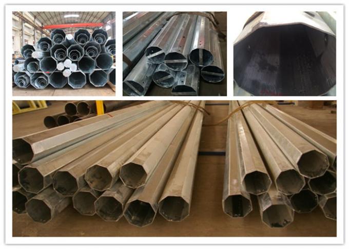 Electrical Power Transmission Poles For Distribution Line Project , Steel Power Pole 0