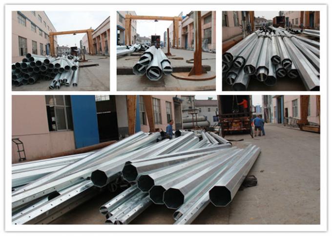 Electrical Power Transmission Poles For Distribution Line Project , Steel Power Pole 2