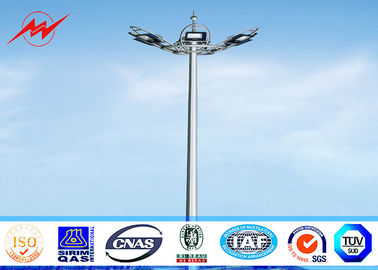 चीन 20 Meter Raising Lowering High Mast Pole , Steel Wire Cables Stadium Light Pole आपूर्तिकर्ता