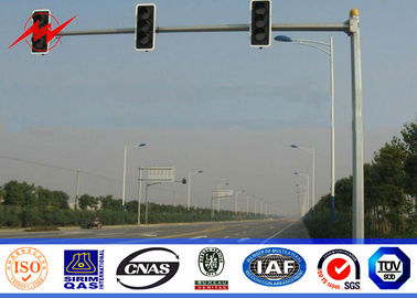 चीन 3m Expressway Traffic Light Pole , 1500mm Double Bracket Overpass Metal Light Poles आपूर्तिकर्ता