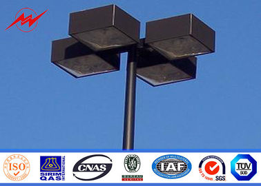 चीन 10M Blue Square Light Street Lighting Poles 4mm Thickness 1.5m Light Arm For Parking Lot आपूर्तिकर्ता