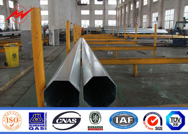 चीन Octagonal 11.9m Electrical Power Pole Hot Dip Galvanized Steel Poles With Arms आपूर्तिकर्ता