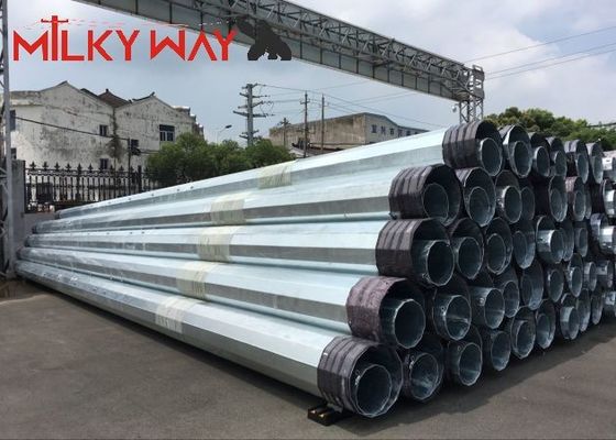 चीन 17m जस्ती स्टील पावर ट्रांसमिशन पोल 1200daN लोड ASTM A123 आपूर्तिकर्ता