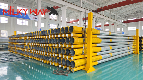 गुणवत्ता  High-Strength Q460 Octagonal Hot-Dip Galvanized Steel Pole for 69kV Power Transmission Lines कारखाना
