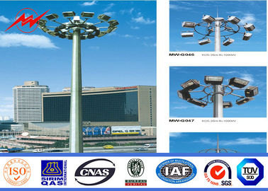 Multisided Powder Coating 40M High Mast Pole with Winch for Park Lighting आपूर्तिकर्ता