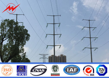 Octagonal 24m 1500kg Load Weight Galvanized Steel Electric Power Pole 10kV - 220kV आपूर्तिकर्ता