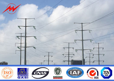 Octagonal 24m 1500kg Load Weight Galvanized Steel Electric Power Pole 10kV - 220kV आपूर्तिकर्ता