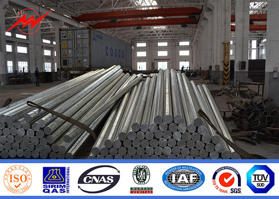 Octagonal Round Section Steel Utility Poles 14m 2.5KN With Galvanization ASTM A 123 आपूर्तिकर्ता