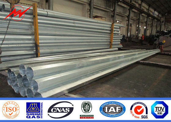 Octagonal Round Section Steel Utility Poles 14m 2.5KN With Galvanization ASTM A 123 आपूर्तिकर्ता