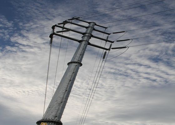 Octagonal Round Section Steel Utility Poles 14m 2.5KN With Galvanization ASTM A 123 आपूर्तिकर्ता