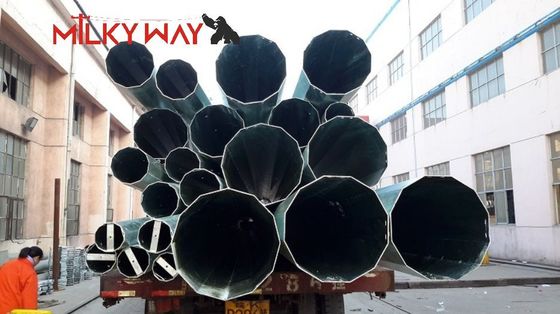 विद्युत वितरण विद्युत इस्पात पोल 35FT 40FT गर्म डुबकी जस्ती खत्म आपूर्तिकर्ता