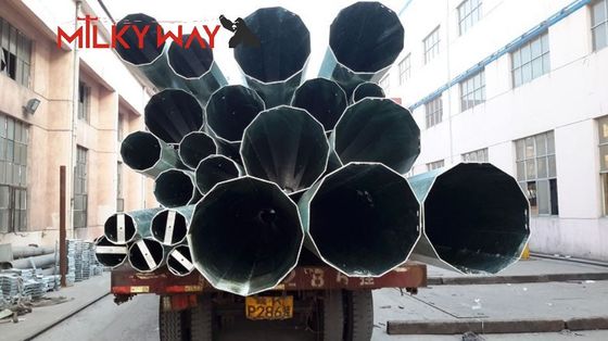 17m जस्ती स्टील पावर ट्रांसमिशन पोल 1200daN लोड ASTM A123 आपूर्तिकर्ता