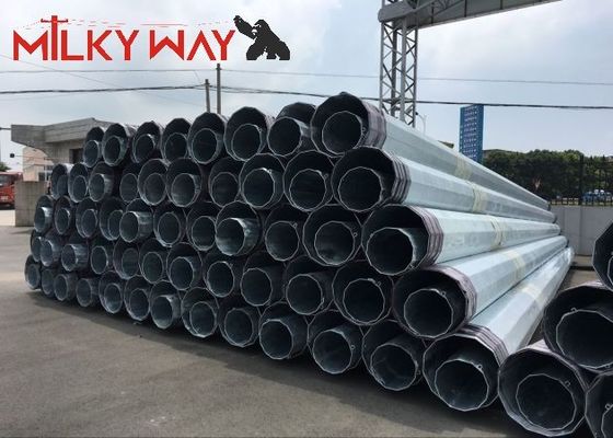 15m Galvanized Steel Pole 69kV Power Transmission 8kN Load आपूर्तिकर्ता