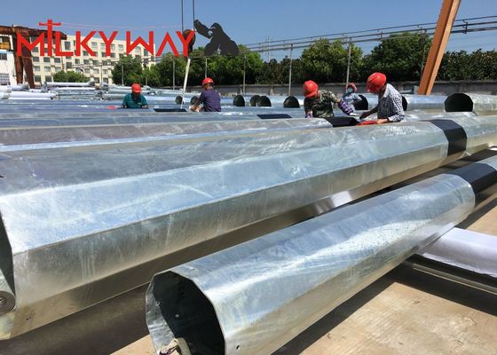विद्युत वितरण के लिए 80FT 90FT 138KV जस्ती स्टील पावर पोल आपूर्तिकर्ता