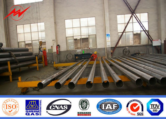 8 मीटर एकल हाथ गर्म डुबकी जस्ती इस्पात ध्रुव सड़क प्रकाश व्यवस्था के लिए