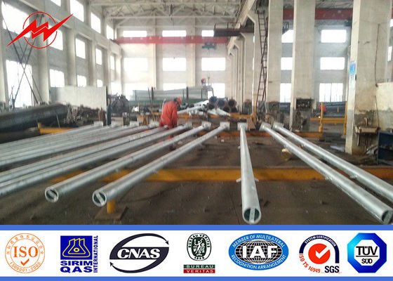 स्ट्रीट लाइटिंग के लिए 7 मीटर डबल बांह गर्म डुबकी जस्ती स्टील का पोल