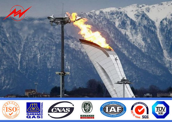 उठाने प्रणाली के साथ 45 मीटर फुटबॉल स्टेडियम उच्च मस्तूल ध्रुव प्रकाश