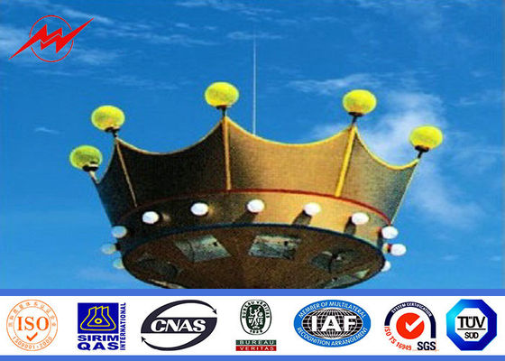 40 एम 12 फास्ट के साथ प्लाजा लाइट के लिए जस्ती उच्च मस्त पोल