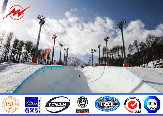 उठाने प्रणाली के साथ पार्क प्रकाश के लिए 35 मीटर चौराह उच्च मस्तूल का खंभा