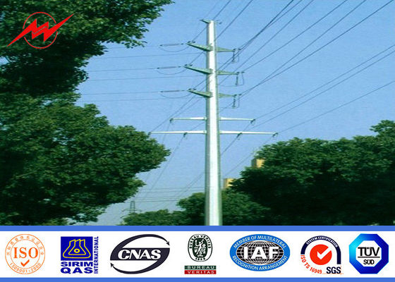 Durable Gr65 60FT 1280KG Load Steel Utility Pole with Galvanized Cross Arm