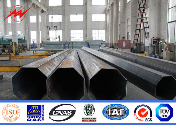 Bitumen 220kv steel pipes Galvanized Steel Pole for overheadline project