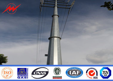 Steel Electric Poles / Eleactrical Power Pole With Cable