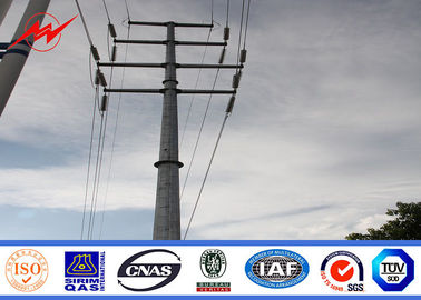 Steel Electric Poles / Eleactrical Power Pole With Cable