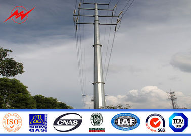 Steel Electric Poles / Eleactrical Power Pole With Cable
