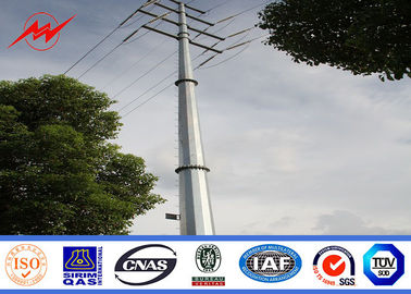 Steel Electric Poles / Eleactrical Power Pole With Cable