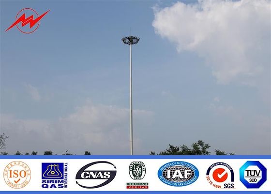 High way powder coated high mast lighting poles with lifting system